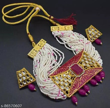 High Quality Kundan Necklace Jewelry Set Ethnic Wide Wedding Bridal 10 - £21.44 GBP