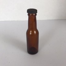 Antique Glass Beer Bottle Style Muth Buffalo Amber Salt Pepper Shakers - $13.79