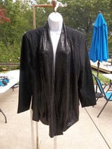 ADRIANNA PAPELL GORGEOUS BLACK SEQUIN JACKET 2X - £32.80 GBP