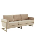 LeisureMod Lincoln Modern Mid-Century Upholstered Velvet 83&quot; Sofa with G... - $1,080.94