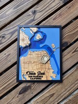 3D Wood Map, San Francisco Baseball Park California Stadium, Black Frame... - $643.65 MXN