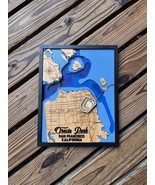 3D Wood Map, San Francisco Baseball Park California Stadium, Black Frame... - €29,49 EUR