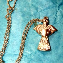 Gorgeous silver angel necklace with rhinestones - $320.38 MXN