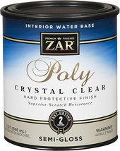 Wood Finish, Semi Gloss, Water Based Polyurethane, Crystal Clear, ZAR 34... - $28.70