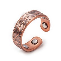 Vinterly Magnetic Pure Copper Rings for Men Women Vintage Health Energy Cuff Adj - £12.22 GBP