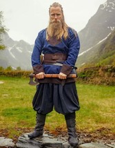 Viking Leather Belt – Celtic Embossed, Wide Panel with D-Rings (90–120 cm) - $99.99
