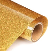 Glitter Gold Htv Glitter Heat Transfer Vinyl 12In.X 5Ft Glitter Htv Viny... - £15.17 GBP