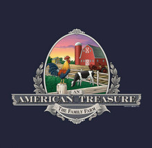 Farm T-shirt S M L XL 2XL Navy Unisex American Treasure Family NWT Cotton - £17.50 GBP