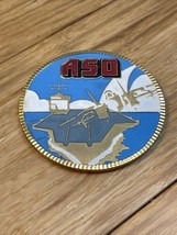 ASO Military Coin 3&quot; Gold Color Coin Aircraft Carrier Fighter Jet KG JD - £11.59 GBP