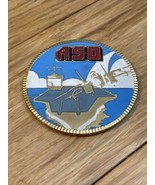 ASO Military Coin 3&quot; Gold Color Coin Aircraft Carrier Fighter Jet KG JD - $14.85