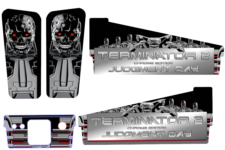 Terminator Atgames 4K Legends Pinball Design Decal Pinball graphics vinyl