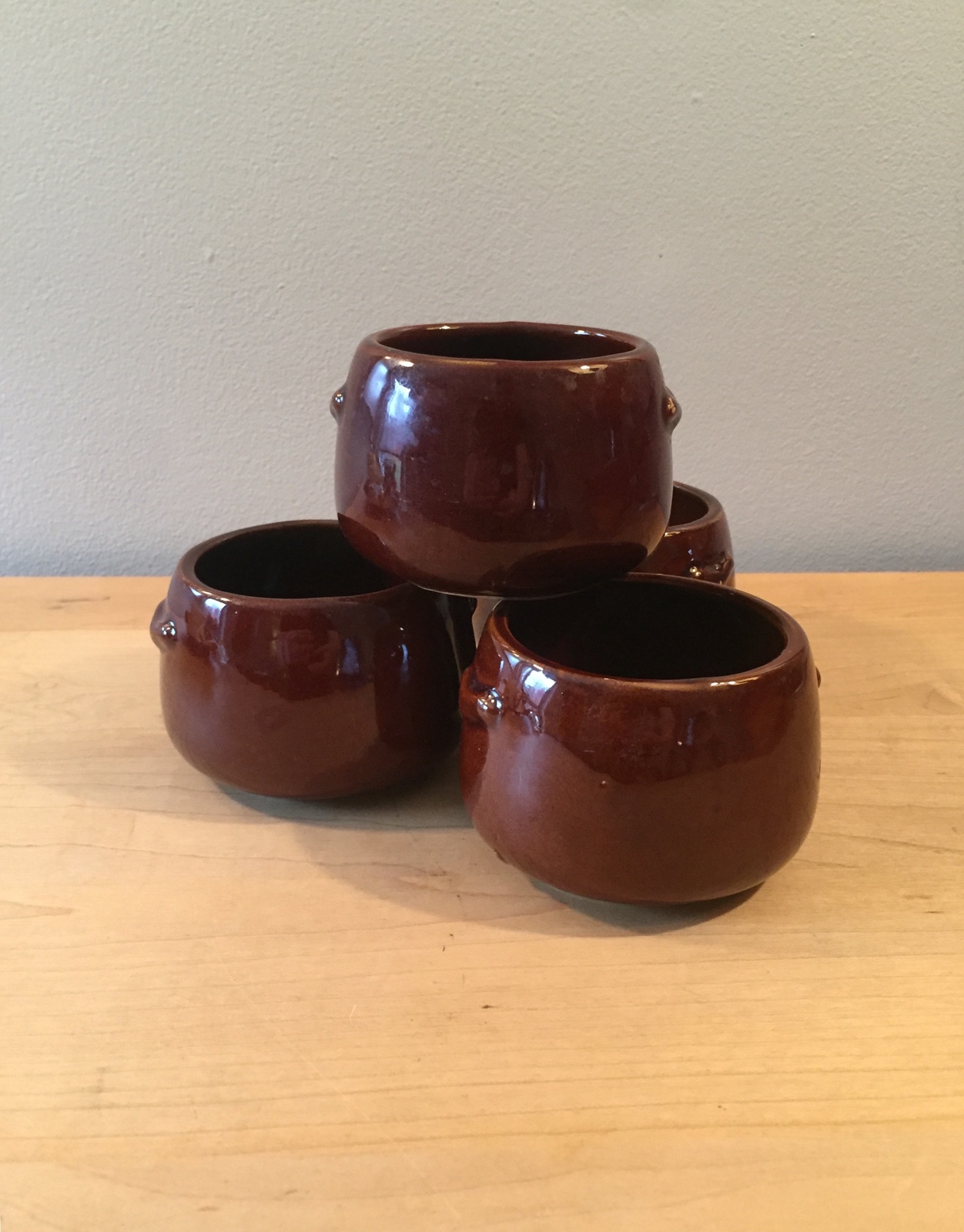 Vintage 60s West Bend stoneware Bean Bowls - set of 4 - $28.00