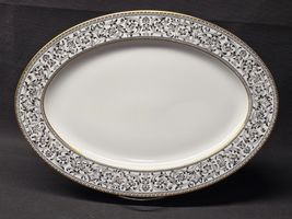 Vintage SANGO Japan 3757 SPANISH LACE 14” x 10&quot; Oval Serving Platter - R... - $28.23 CAD