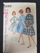 Simplicity Sewing Pattern #5232 Misses Shirt Waist Dress 1960&#39;s Size 10 ... - $9.95