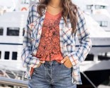 Grace And Lace Favorite Button Up Plaid Denim Plaid - $38.00