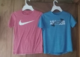 Lot Of 2 Boy&#39;s Youth Size Medium Nike And Under Armour Short Sleeve TEE-SHIRTS - £18.47 GBP