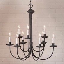  Grandview Chandelier with Gray Sleeves in Textured Black - 9 Light - £503.40 GBP
