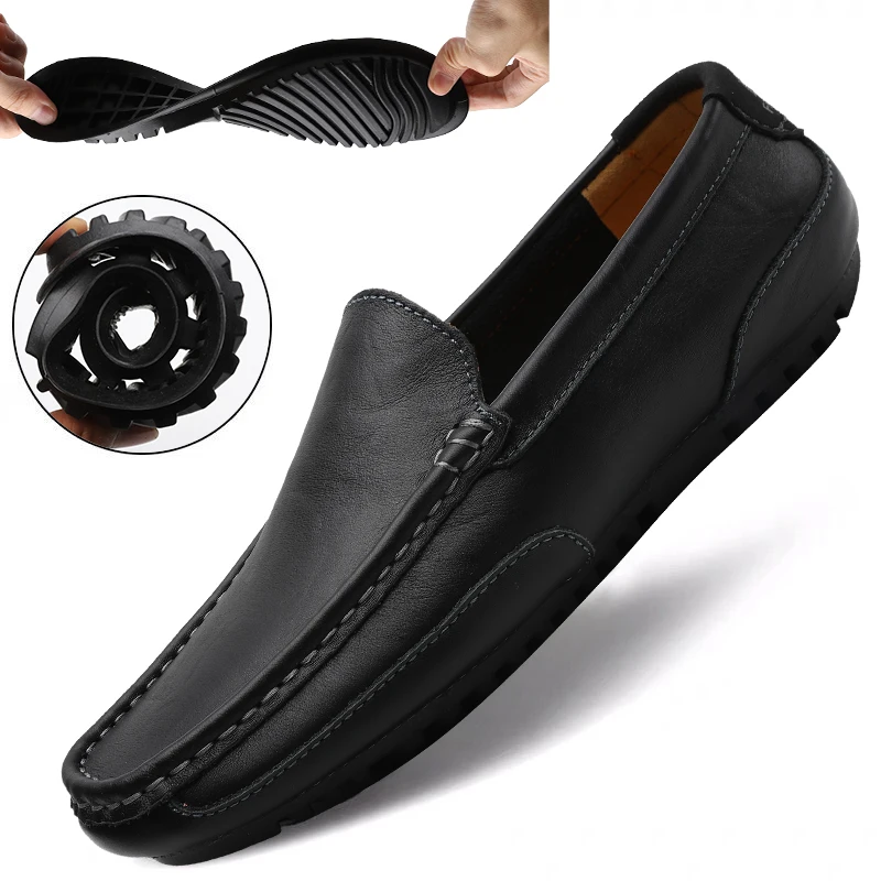 Leather Men Shoes  Trendy 2024 Casual Slip on Formal Loafers Men Moccasins Itali - £152.26 GBP