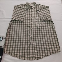Arturo Calle Men's Cotton Green & Beige Plaid Short Sleeve Button Up Shirt Sz XL image 10