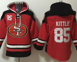 George Kittle #85 Red Uniform Lace-Up Pullover Jersey Hoodie - $75.99
