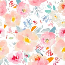 Veelike Pink Floral Wallpaper Peel And Stick Wallpaper Watercolor Floral - £31.23 GBP