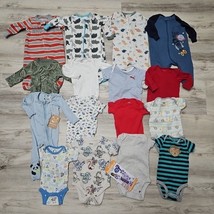 Boy Clothes Lot Baby 0-3m 17pcs Knit Sleepers Bodysuits Outfit Set Gentl... - $489.41 MXN