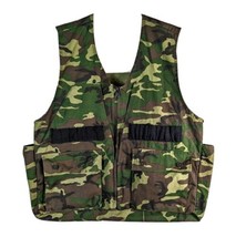 Avid Mens Camo Shooting Vest Hunting Size Large Open Back Pocket 12 Loop... - $39.60