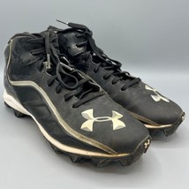 Under Armour #1226983-001 Hammer Football Cleats Men&#39;s Size 8.5 Black Silver - £15.76 GBP