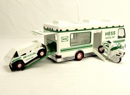 HESS Gasoline Toy RV, w/Dune Buggy &amp; Motorcycle, Lights, Vintage 1998, #... - $39.15