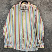 Robert Graham Shirt Mens XXL Colorful Striped Retro Geometric Loud Business - $25.38