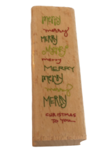 Studio G Rubber Stamp Merry Christmas to You Gift Tag Card Making Words Vertical - £3.92 GBP
