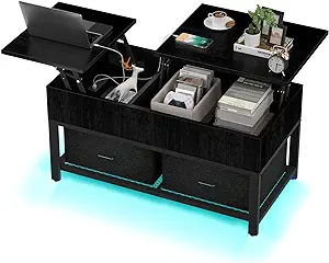 Lift Top Coffee Table With Storage For Living Room Led Furniture 39.4&quot;,M... - $294.99