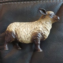 Vintage Lefton SHEEP FIGURINE  Beige Brown 6 Inches Matte Finish TV908 - $37.99