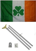 3x5 Irish Shamrock Ireland Clover Flag Aluminum Pole Kit Set PREMIUM Vivid Color - £23.88 GBP