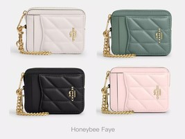 NWT Coach Zip Card Case With Quilting CZ467 - $107.91+