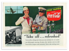 Print Ad Coca-Cola American Airlines Pilot Stewardess 1938 Advertisement - £11.61 GBP