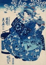 13442.Wall Decor Poster.Room Interior art home design.Japan queen dress in blue - £13.01 GBP+