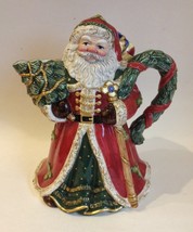 Santa Claus Porcelain Pitcher Christmas Tree Presents Red Green Vintage ... - $49.00