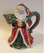 Santa Claus Porcelain Pitcher Christmas Tree Presents Red Green Vintage ... - £39.07 GBP