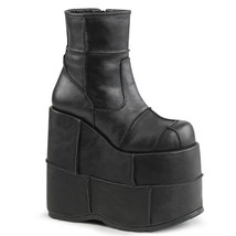 DEMONIA Men&#39;s 7&quot; Platform Industrial Goth Black Gogo Ankle High Boots ST... - $108.95