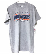 NFL Team Apparel Denver Broncos Licensed Mens Shirt Sz M Gray New With Tags - £9.41 GBP
