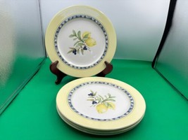 Set of 4 Royal Doulton CARMINA Dinner Plates Lemon Motif - $119.99