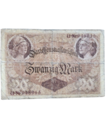 GERMANY 20 MARK REICHSBANKNOTE 1914 VERY RARE NO RESERVE - £7.49 GBP