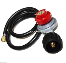 Propane LPG Shut Off Regulator &amp; 4.5 Ft High Pressure Hose For BBQ Burne... - £14.45 GBP