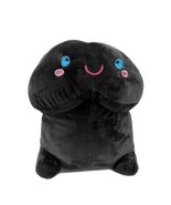 PILLOW SHOTS FLUFFY SHORT PLUSH BLACK 12 INCH GAG GIFT - $34.64