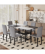 White &amp; Black Dining Set w/ Storage &amp; 6 Chairs - $15,179.36 MXN