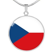 Czech Republic Flag Necklace Stainless Steel or 18k Gold 18-22&quot; - £28.38 GBP+