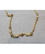 Gold Tone Rope Style Necklace, Silver/Pearl Costume Jewelry Beads, 32&#39;&#39; ... - $183.25 MXN