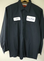 RED KAP &quot;Jed, County of Fairfax&quot; Navy Blue Cotton/Poly Long Sleeve Work ... - $29.69