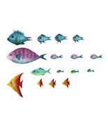 A set of watercolor fish on a transparent background - $55.21 MXN